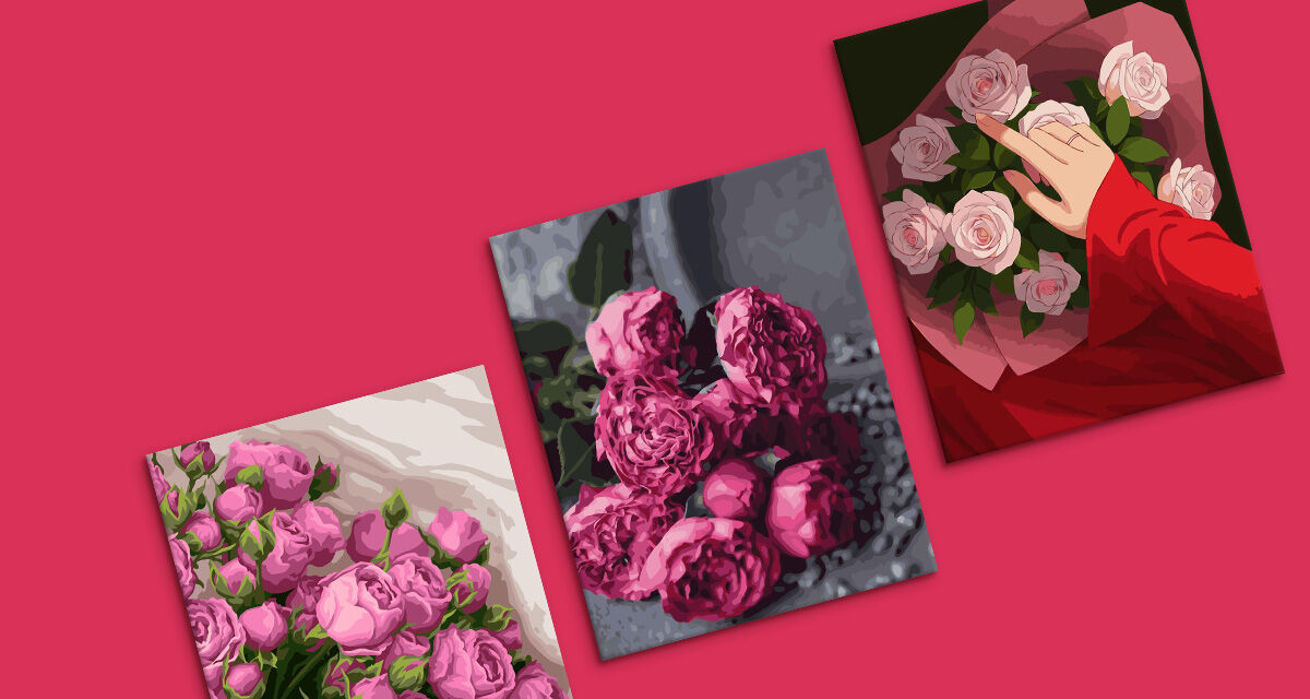 Картины по номерам<br>с цветами